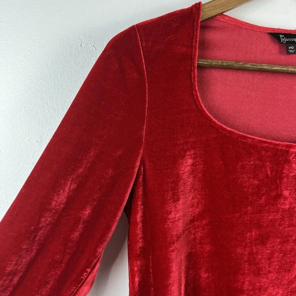 PajamaGram Velour Long Sleeve Pajamas Set Womens‎ M Red Christmas Holiday - Picture 4 of 16